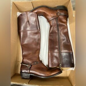 IOB Frye Melissa Brown Leather Riding Boots with spur